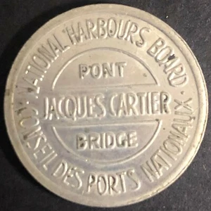 Vintage 22 mm Nickel/Messing National Harbours Pont Jacques Cartier Brücke Medaille - Bild 1 von 2