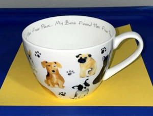 PORTOBELLO BY DESIGN ~ DOG ~ MY BEST FRIEND HAS FOUR PAWS ~ 20 OZ MUG~BONE CHINA - Picture 1 of 6