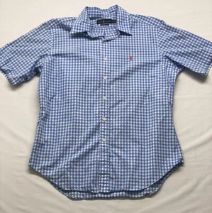 Ralph Lauren Shirt Mens Large Blue White Check Classic Fit - Picture 1 of 9