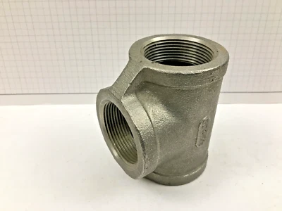 1 1/2" Threaded Tee Fitting 304 Stainless Steel 150 lbs. Japan - 1 ea. - Image 1 of 4