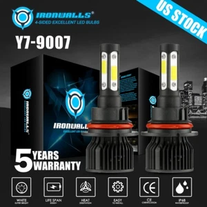 4-sides 9007 LED Headlight Hi/Lo Bulbs for Ford F-150 1992-2003 F-250 1992-1999 - Picture 1 of 12