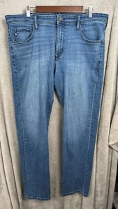 Pantalones de mezclilla informales Chaps para hombre 38x34 azul algodón pierna recta 5 bolsillos cremallera mosca - Imagen 1 de 8