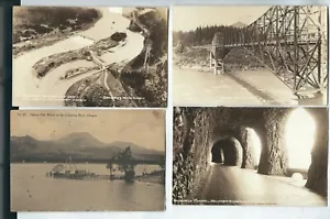 3 fotos reales de sepia y 1 postales de sepia litografía de la garganta del río Oregón Columbia - Imagen 1 de 2