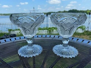 Set of 2 Vintage American Brilliant Champagne Glasses in Excellent Condition - Picture 1 of 3
