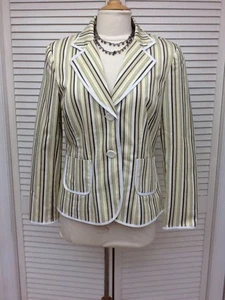 Summery 2 Button Striped Blazer w/Pockets, Fully Lined, Sz. 10, Beautiful! EUC! - Picture 1 of 5