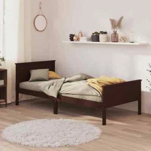 vidaXL Giroletto Marrone Scuro in Legno Massello di Pino 100x200 cm - Foto 1 di 7
