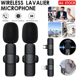 Wireless Lavalier Microphone Mic For Apple Phone iPhone ipad Vlog Live Stream OZ - Picture 1 of 16