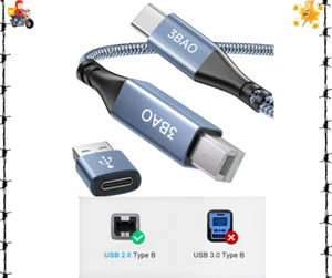 USB B auf USB C Druckerkabel 1 m (3,3 Fuß) mit USB A auf USB C Buchse Adapter, USB - Bild 1 von 7