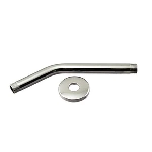 1/2" IPS x 10" Shower Arm with Flange, Polished Chrome, D302-1-26 - Picture 1 of 2