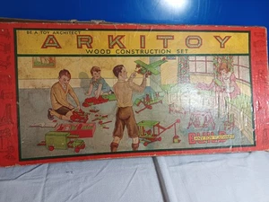 ARKITOY HOLZKONSTRUKTION BAUSPIELZEUG SPIELSET BE A TOY ARCHITEKT VERPACKT 1920er - Bild 1 von 21