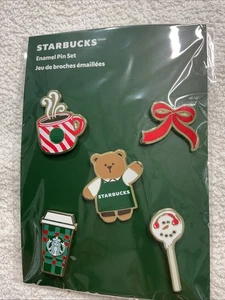 NWT Starbucks 2025 Limited Edition Enamel Christmas Pin Set - Picture 1 of 1