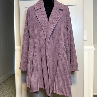 Color Me Cotton CMC Wide Wale Corduroy Purple Cotton Swing Coat Jacket Sz. Med - Image 1 of 4