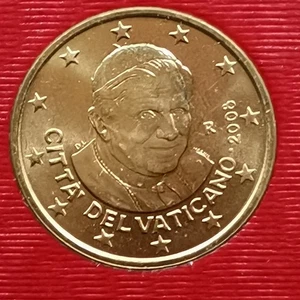 50 CENTS EURO 2008 PAPE BENOIT XVI 2ème carte VATICAN / ISSUE DU COFFRET BU / EU - Picture 1 of 2