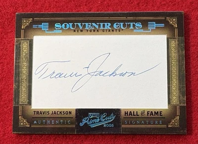 Travis Jackson 2005 Playoff Prime Souvenir Cuts Autograph #d /50 HOF Auto - Image 1 of 2