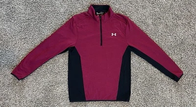 Under Armour Cold Gear Granate/Rojo Mujer 1/4 Cremallera Pullover/Sudadera/Golf/Deporte Foto 1 de 4