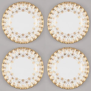 Set of 4x 6 ⅜" Bread Plates, 3 Sets Available, Fleur de Lys Gold by Spode - Picture 1 of 8