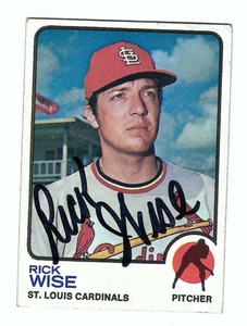 Autographed 1973 Topps Rick Wise St. Louis Cardinals Card #364 - w/COA - Picture 1 of 1