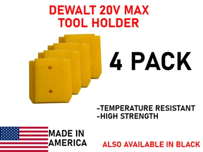 Dewalt 20V Tool Wall Mount Holder [Qty 4] – Garage/Van Storage Bracket - Image 1 of 2
