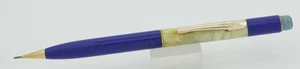 Lápiz Fineline de Sheaffer Utility azul y perla con adornos dorados - 0,9 mm - años 40 - Imagen 1 de 3