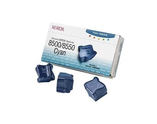 GENUINE AUTHENTIC XEROX 108R00669 CYAN INK CARTRIDGE - 3 STICKS - Image 1 of 1