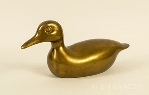 Gatco Brass Duck Swimming Detailed Sculpture Vintage Figurine MCM Made in USA - Picture 1 of 14