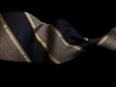 STEFANO ROSI Hecho en Italia - Corbata de cuello 100 % seda tejida a rayas azul marino para hombre 3,9 W 58 L” Foto 1 de 4