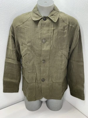 Polo Ralph Lauren Mens Jacket Ranger Green Size M Linen Herringbone Utility - Image 1 of 4