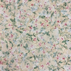 Butterfly floral upholstery fabric 51" L x 51" W yellow pink green white - Picture 1 of 4
