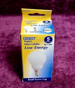 5w = 25w watt - Small Screw Cap E14 - Energy Saving Light Bulb Lamp - Globe - Picture 1 of 3