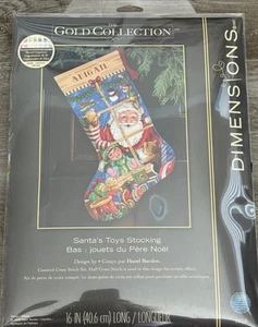 Dimensions Gold Collection Santa's Toys Stocking Counted Cross Stitch 18 Ct -NEW - Picture 1 of 5