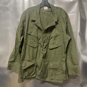 Vintage 1970 Popeline Jungle Jacket OG-107 Large-Short Slant Pocket Vietnam NEU - Bild 1 von 13