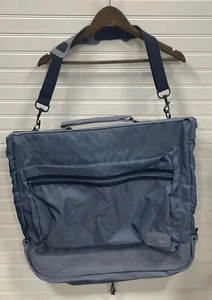 Vintage Verdi 60s Mens Travel Case Folding Suit Garment Bag Blue 24" x 44" Large - Picture 1 of 16