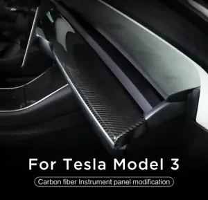 Cubierta de tablero de plástico ABS con patrón de fibra de carbono envolvente para tablero de instrumentos Tesla Model 3 Y - Imagen 1 de 9