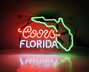 Crs Florida Neon Sign Light Bistro Bar Pub Wall Hanging Nightlight Art 14"x9" - Picture 1 of 8