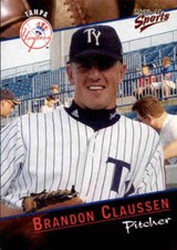 2001 Tampa Yankees Multi-Ad #9 Brandon Claussen Roswell New Mexico NM Card