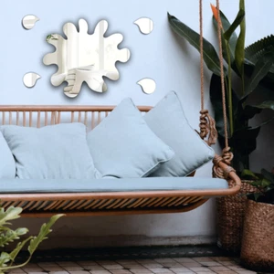 Acrylic Mirror Wall Decor Strong Sharp Reflection Lightweight Puddle with Splash - Picture 1 of 5