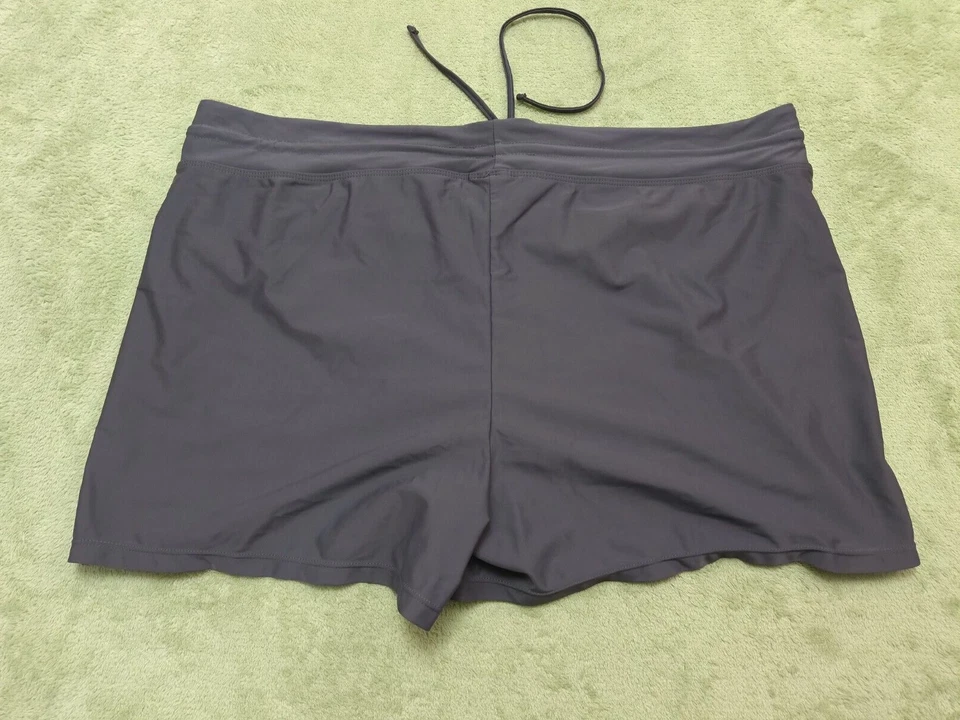 Shorts de natação feminino ZeroXposur tamanho 18W forrado cinza maiô biquíni parte inferior tronco - Imagem 1 de 4