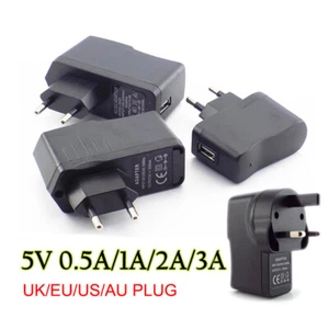 5V 1A 2A 3A AC DC USB Power Adapter Supply Charger led strip lights UK EU plug - Picture 1 of 10