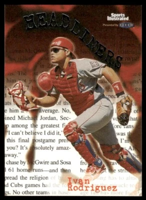 1999 Sports Illustrated Headliners Ivan Rodriguez Texas Rangers #20HL - Image 1 of 2