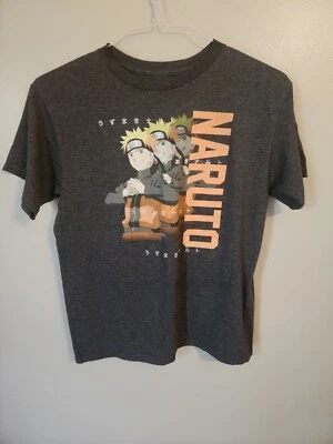 Camiseta Grande Naruto Shippuden Niños Anime Manga Triple Personaje Gris Juvenil Foto 1 de 2