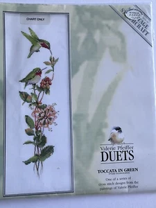 Valerie Pfeiffer Duets TOCCATA IN GREEN Cross Stitch Chart Pattern Hummingbirds - Picture 1 of 5