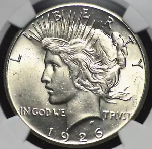 1926 PEACE DOLLAR NGC MS 62 LUSTROUS SILVERY WHITE GLOW GOOD STRIKE TYPICAL - Picture 1 of 8