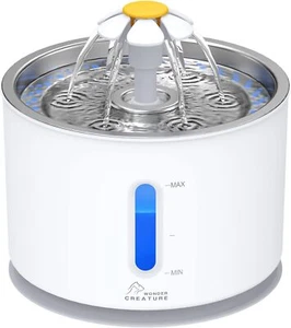 Cat Water Fountain 81oz Stainless Lid Wonder Creature LED Window Pet Bowl - Picture 1 of 6