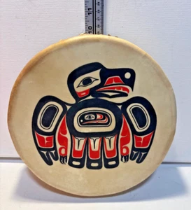 Auténtico Ken Decker de la Nación Tsimshian Firmado Águila "2019" Tambor 10" - Imagen 1 de 4