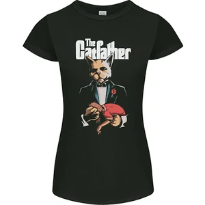 Gris con Like With The Cat Padre Parodia Mujer Pequeña Cortar Camiseta - Imagen 1 de 2