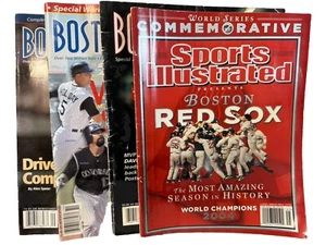 4 Boston Red Sox Baseball/Sports Illustrated Magazine Pedroia, Ortiz, On Cover - Picture 1 of 10