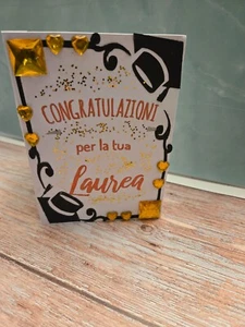 Handcrafted Italian Graduation Card - Picture 1 of 2