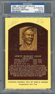 Satchel Paige Signed Gold Hall Of Fame Plaque Autograph PSA/DNA - Picture 1 of 2