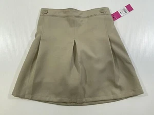 George Girls Beige Elastic Waist Pleated Scooter School Uniform A-Line Skort 16 - Picture 1 of 8