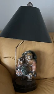 Vtg Japanese/Asian Frederick Cooper Figurine Dual Socket Multicolored Table Lamp - Picture 1 of 14